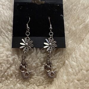 Silver Mermaid Dangle Earrings